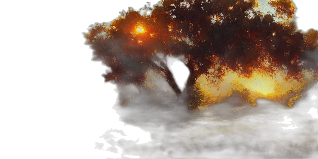 tree, dragon, sword, crown transparent PNG cut-out