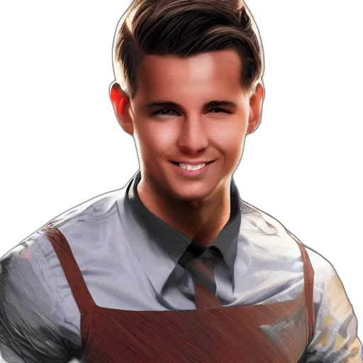 jacket, face, hair, staff transparent PNG cut-out