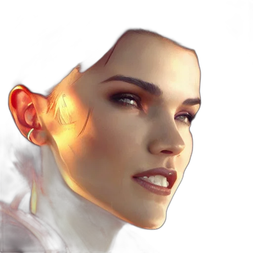 face, robot, photorealistic, concept art transparent PNG cut-out