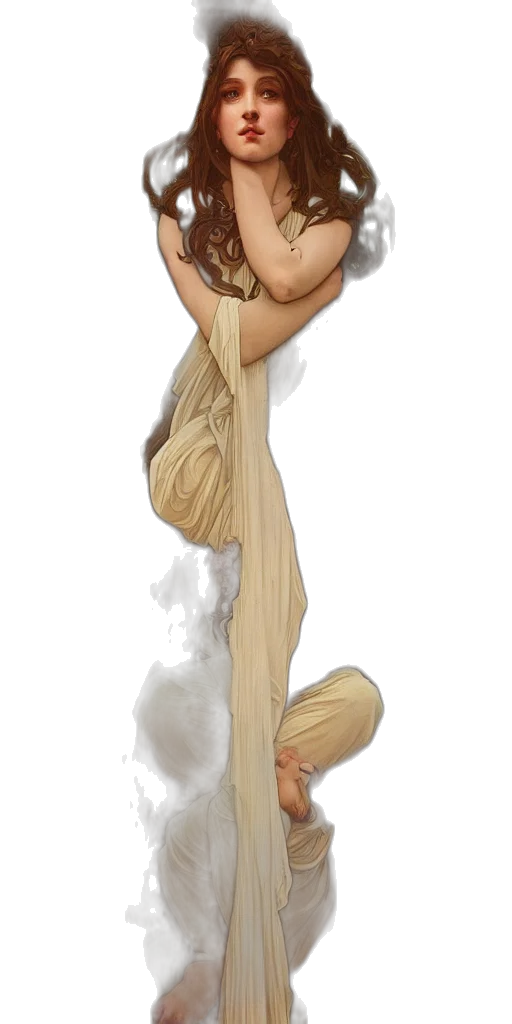 dress, hair, staff, fantasy art transparent PNG cut-out