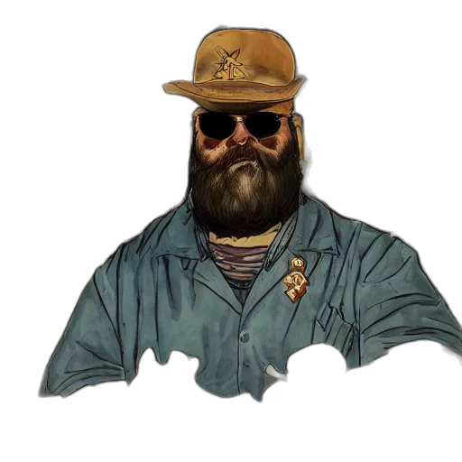 hat, jacket, staff, animal transparent PNG cut-out