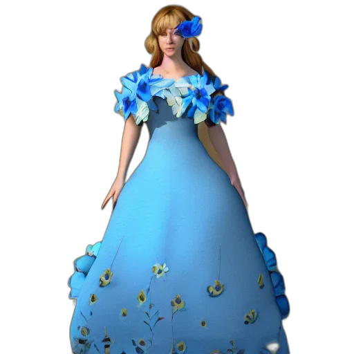 dress, 3d render, concept art, photorealistic transparent PNG cut-out