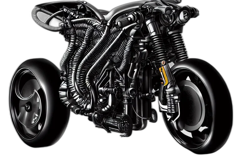 car, photorealistic, cyberpunk, motorcycle transparent PNG cut-out