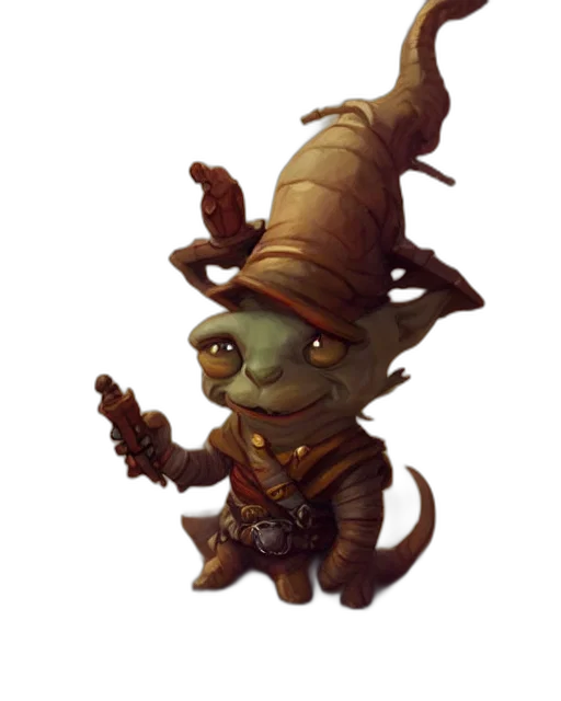 staff, hat, creature, concept art transparent PNG cut-out