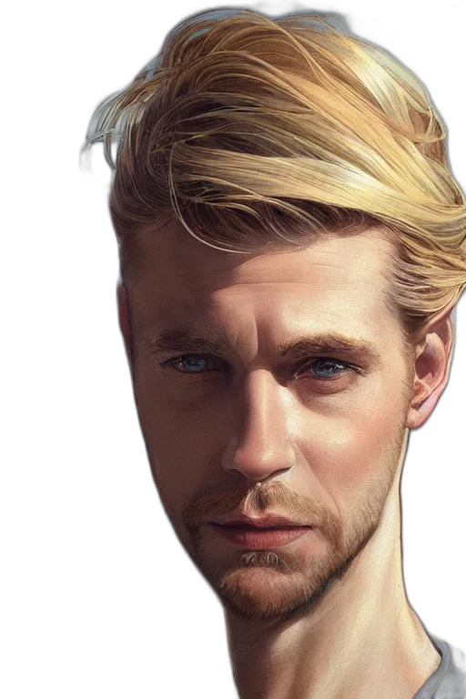 face, hair, staff, photorealistic transparent PNG cut-out