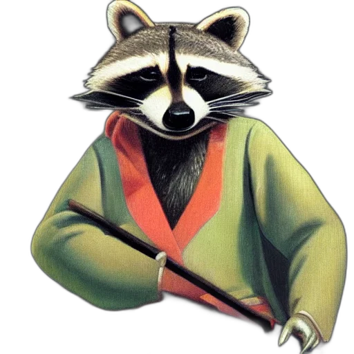 jacket, staff, animal, creature transparent PNG cut-out