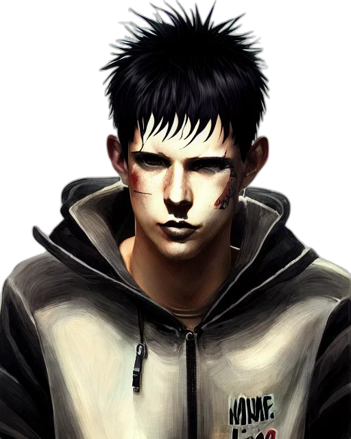 face, jacket, comic book art, fantasy art transparent PNG cut-out