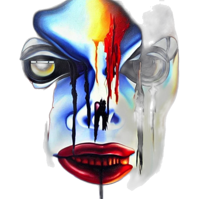 mask, face, concept art, watercolor transparent PNG cut-out
