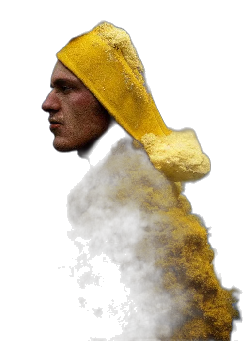 hat, jacket, face, staff transparent PNG cut-out