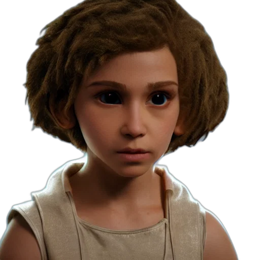 face, hair, staff, creature transparent PNG cut-out