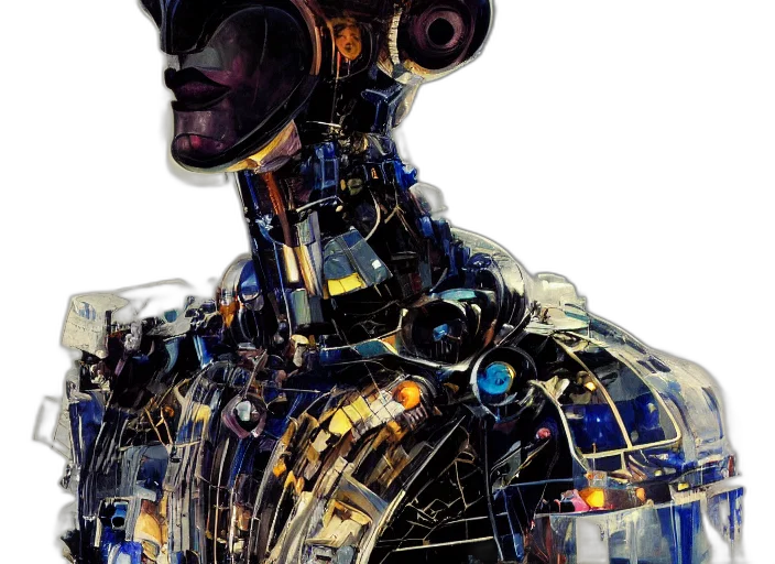 robot, face, mask, cyberpunk transparent PNG cut-out