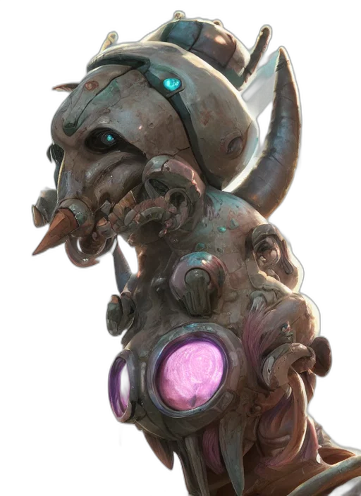 robot, mask, creature, weapon transparent PNG cut-out