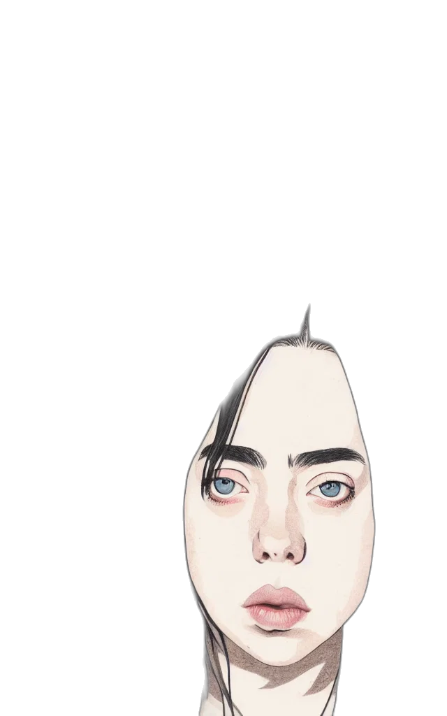 hair, face, mask, creature transparent PNG cut-out