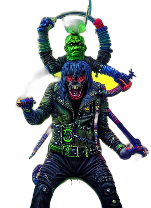creature, robot, mask, staff transparent PNG cut-out