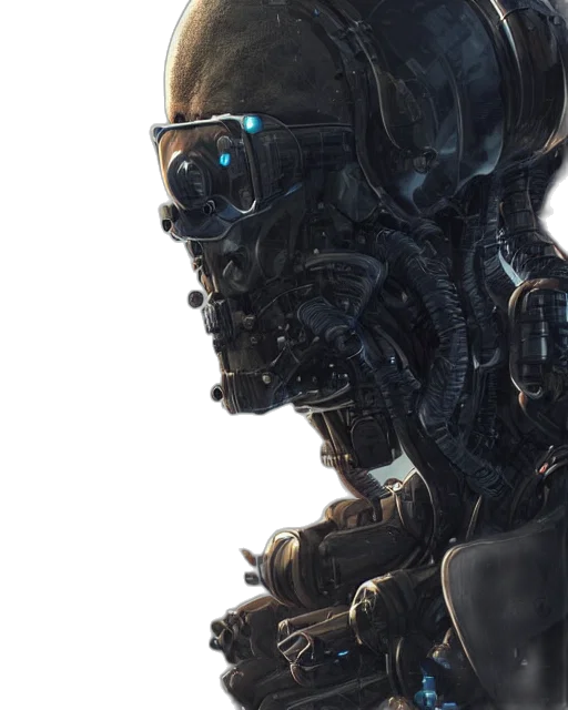 robot, cyberpunk, concept art, 3d render transparent PNG cut-out