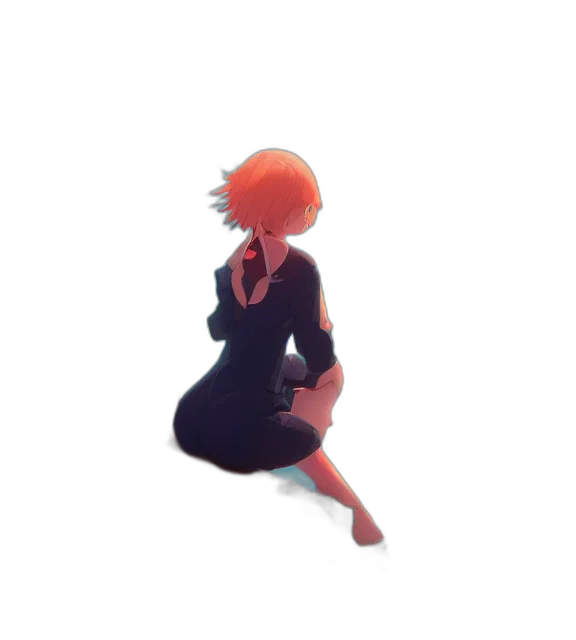 dress, jacket, creature, staff transparent PNG cut-out
