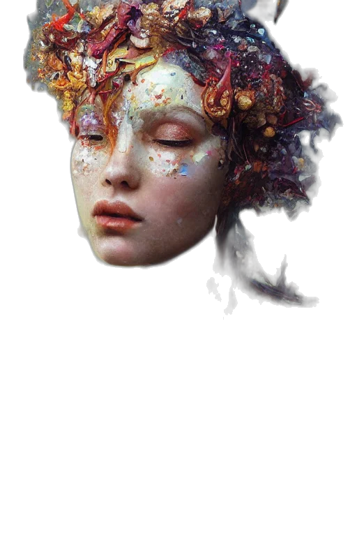 crown, mask, face, hair transparent PNG cut-out