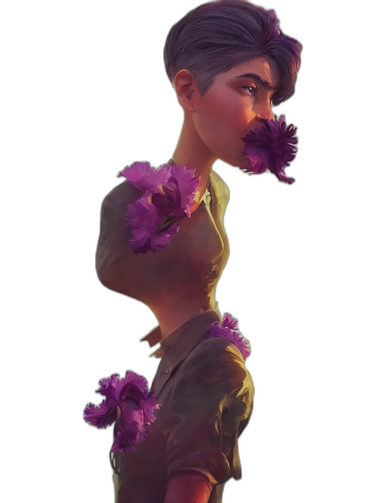 face, flower, dress, crown transparent PNG cut-out