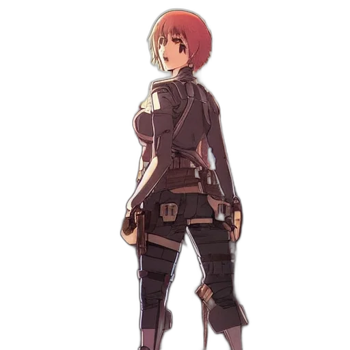 jacket, weapon, staff, robot transparent PNG cut-out