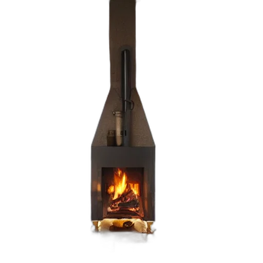 3d render, fire, cozy, hygge transparent PNG cut-out