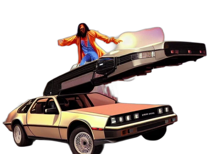 car, concept art, vaporwave, vfx transparent PNG cut-out
