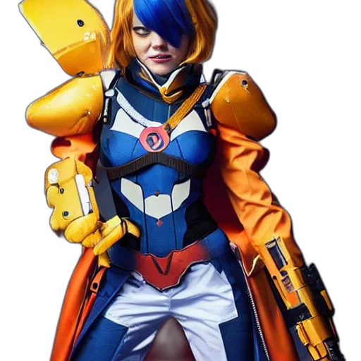 robot, weapon, jacket, staff transparent PNG cut-out