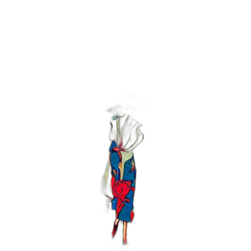dress, umbrella, jacket, staff transparent PNG cut-out
