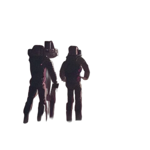 jacket, robot, staff, weapon transparent PNG cut-out