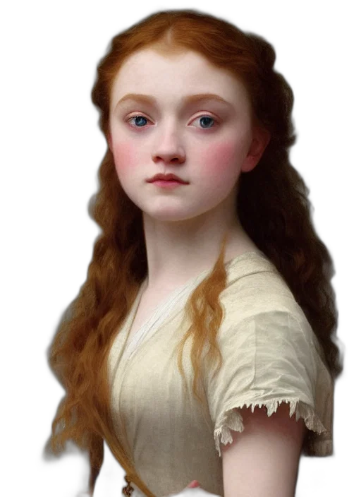 face, dress, hair, staff transparent PNG cut-out