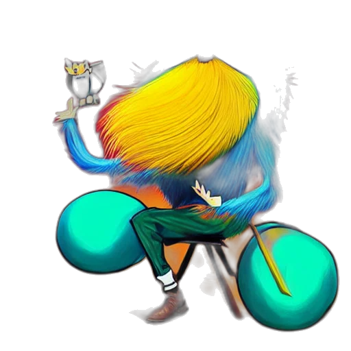 hair, staff, jacket, weapon transparent PNG cut-out