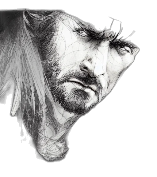 face, hair, photorealistic, pencil sketch transparent PNG cut-out