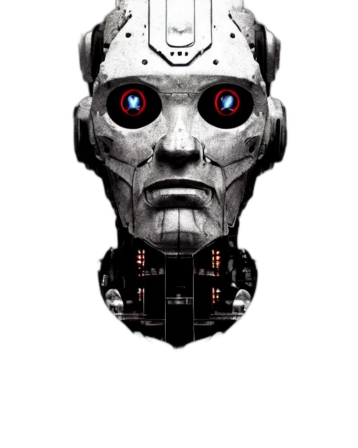 robot, face, mask, cyberpunk transparent PNG cut-out