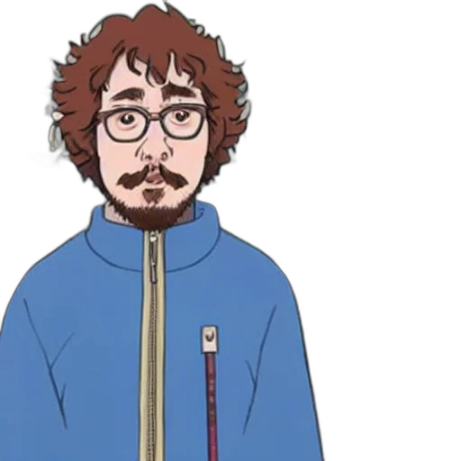 jacket, staff, face, sword transparent PNG cut-out