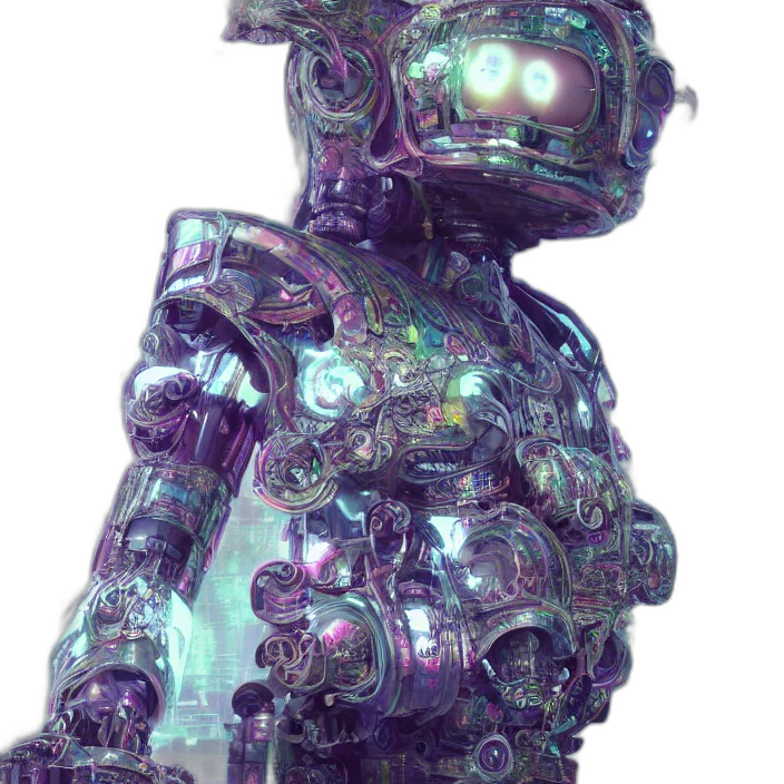 robot, jewelry, staff, creature transparent PNG cut-out