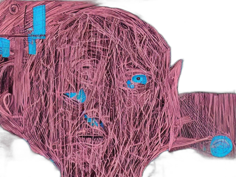 mask, hair, face, creature transparent PNG cut-out