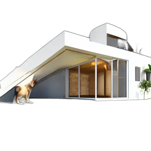3d render, photorealistic, concept art, cat transparent PNG cut-out