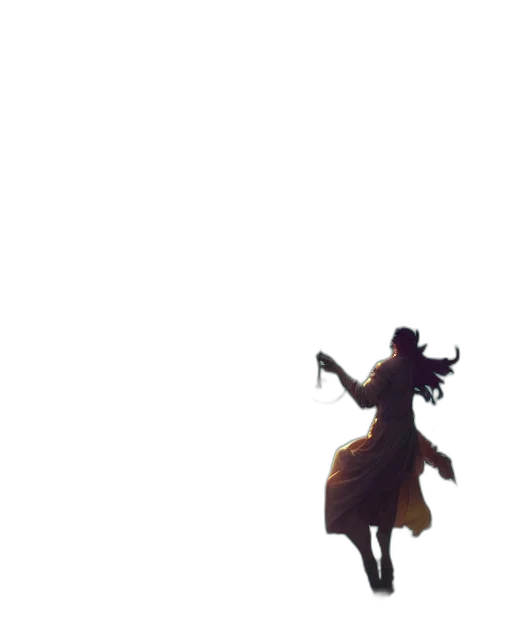 dress, hat, animal, staff transparent PNG cut-out
