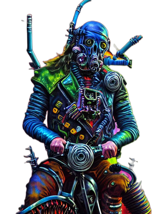 robot, jacket, staff, mask transparent PNG cut-out