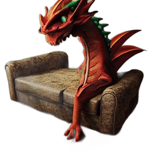 dragon, furniture, creature, animal transparent PNG cut-out