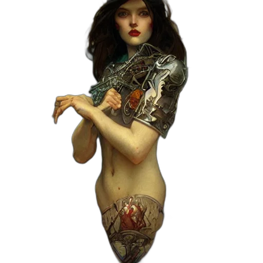 dress, jewelry, robot, fantasy art transparent PNG cut-out