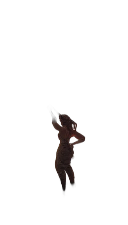 dress, staff, hair, mask transparent PNG cut-out