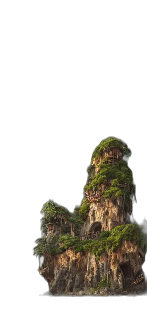 tree, dragon, building, hair transparent PNG cut-out