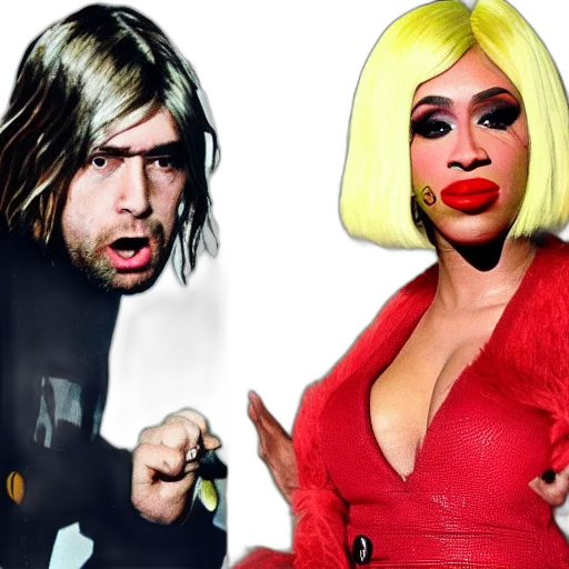 kurt, cobain, fighting, cardi transparent PNG cut-out