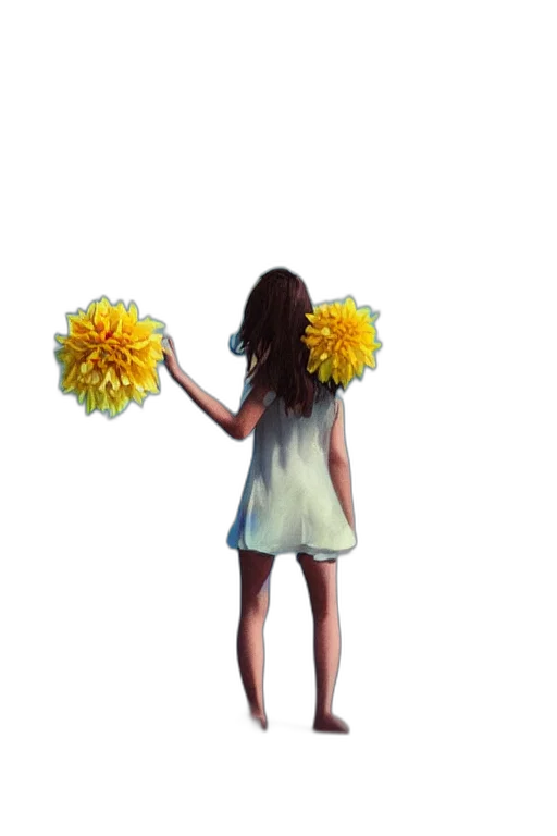 flower, dress, umbrella, staff transparent PNG cut-out