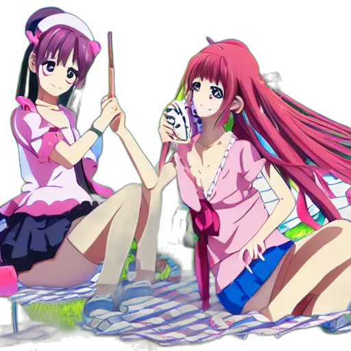 anime, vaporwave, concept art, pixel art transparent PNG cut-out