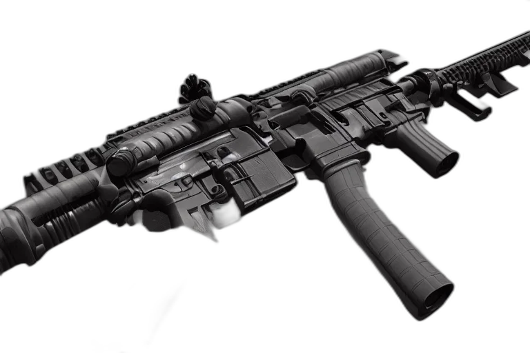 weapon, 3d render, concept art, rifle transparent PNG cut-out