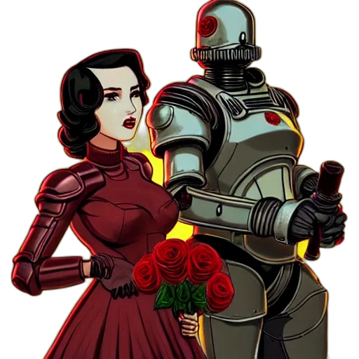 robot, comic book art, concept art, pixel art transparent PNG cut-out