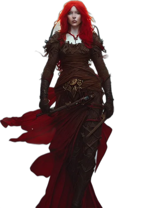 dress, staff, concept art, fantasy art transparent PNG cut-out