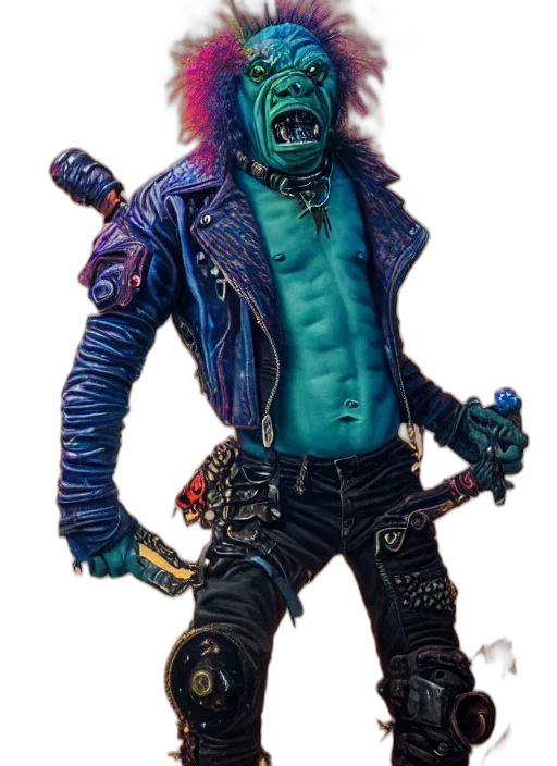 jacket, creature, staff, concept art transparent PNG cut-out