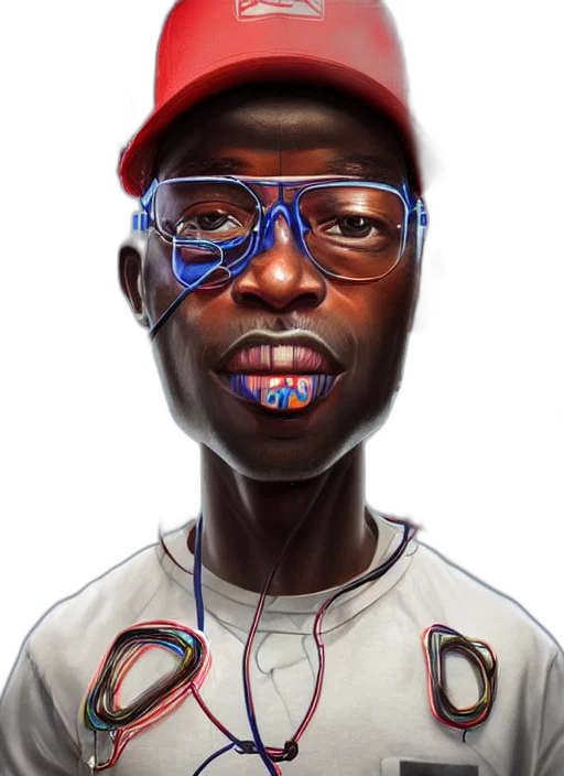 face, concept art, photorealistic, cartoon transparent PNG cut-out